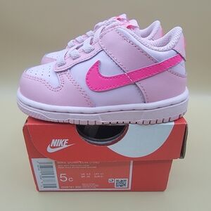 2022 Nike Dunk Low TD Triple Pink Toddler Shoes Size 5C Little Girls Little Kids